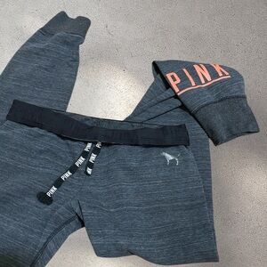 PINK Grey Foldover Sweatpants